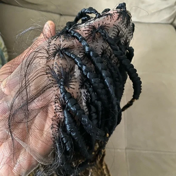 Stylish Black and Gold Braided Wig